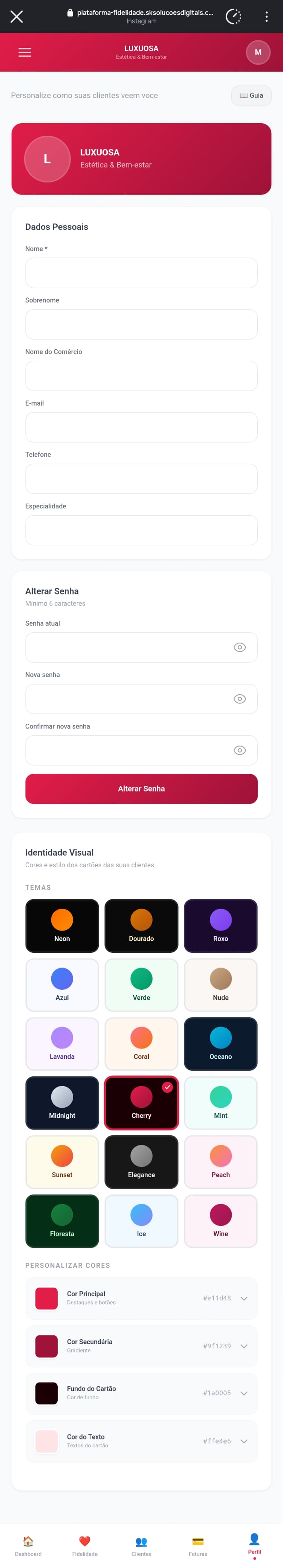Perfil e Temas